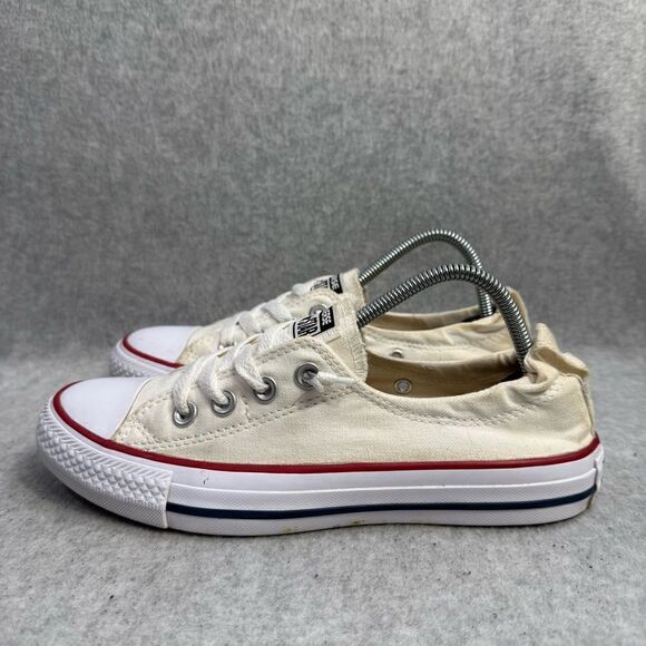 Converse Shoes Womens 7 Chuck Taylor All Star White Lace Up Casual Flat Sneakers - Picture 1 of 9